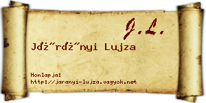 Járányi Lujza névjegykártya